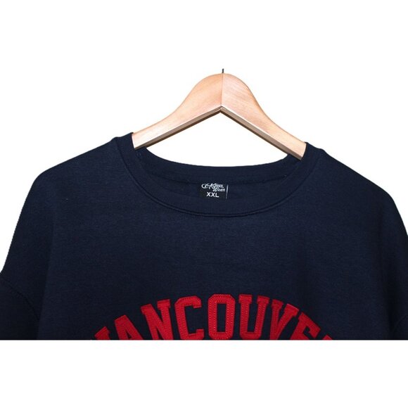 nwot VANCOUVER Canada Embroidered Crewneck Fleece Sweatshirt in Navy, Unisex XXL - Picture 3 of 9
